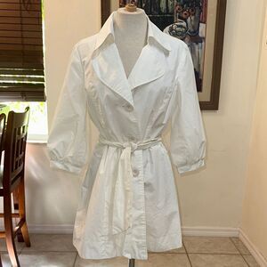 GRACIA FASHION  White Women's Trench Coat Size Large